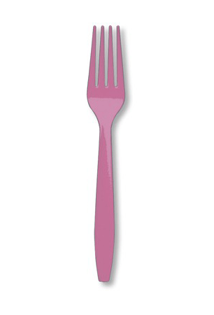 Candy Pink Premium Plastic Forks 24 pcs/pkt